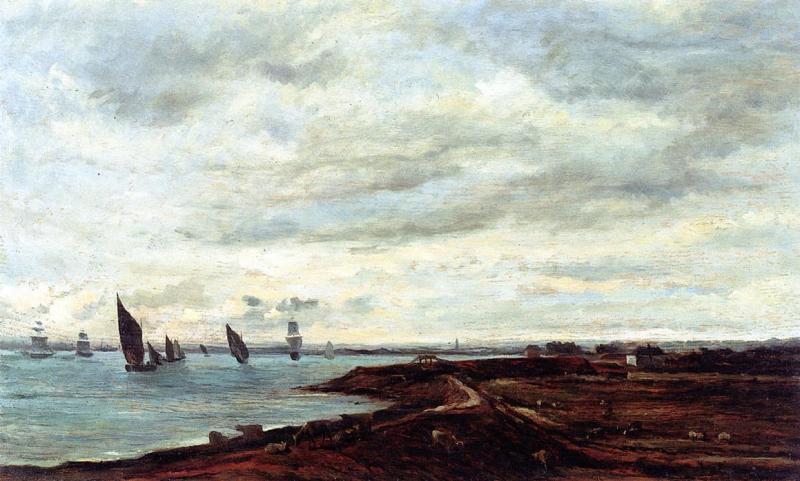 Charles-Francois Daubigny The Banks of Temise at Erith oil painting picture